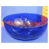 Indiana Glass Cobalt Blue Kings Crown Bowl - 9.5"