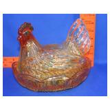 Glass Hen On Nest - 8.5"