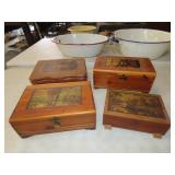 4 Wood Jewelry Boxes