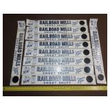 10 Railroad Mills Snuff Tin Signs