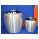 Metal Flour & Tea Storage Canisters