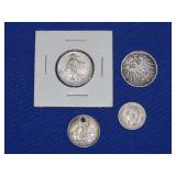 4 SIlver Foreign Coins