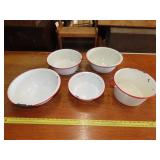 5pc Enamelware Pots