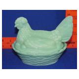 Jadeite Hen on Nest