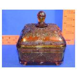 Indiana Glass Tiara Amber Honey Bee Box