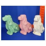 3 Pottery Dog Planters
