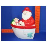 Fishing Santa Cookie Jar
