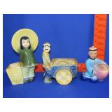 3 Asian Style Pottery Planters