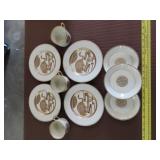 10pc Fitz & Floyd "Golden Heron"