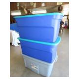 3 Plastic Totes w/ Lids