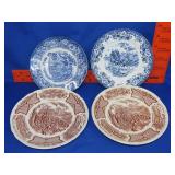 4 Transferware Plates