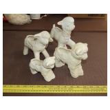 4 Pottery Lamb Planters