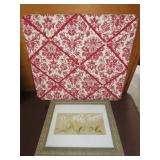 Photo Board & Framed Floral Print