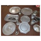 Lot of Pewter Plates, Cups, Etc
