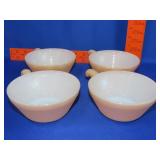 4 Fire King Peach Luster Soup Bowls