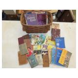 Lot of Old Books w/ Picnic Basket
