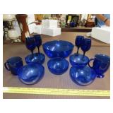 Blue Glassware Lot