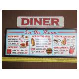 2 Metal Diner Signs