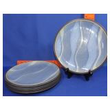 4 Denby "Blue Jetty Water" Plates - 9"
