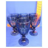 7 Libbey Gibraltar Blue Glasses