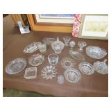 Table Lot of Clear Glassware