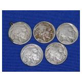 5 Indian Head Nickels