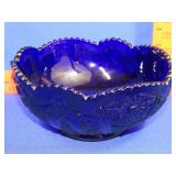 Cobalt Blue Glass Bowl - 8.5"