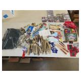 Table Lot w/ Postcards, Pens & Misc