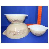 3 Pyrex Forrest Fancies Cinderella Bowls