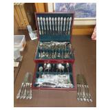 Large Lot of Oneida Flatware w/ Storage Box