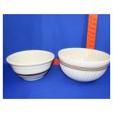 2 Stoneware Mixing Bowls