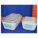 2 Pyrex Amish Butterprint Refrigerator Dishes