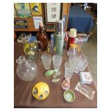 Table Lot of Glassware & Household