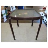 Metal & Glass Outdoor Table - 16x16x17