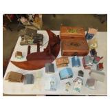 Table Lot of Wooden Items