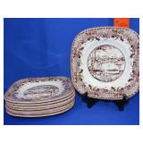 8 Johnson Bros Historic America II Plates - 8"