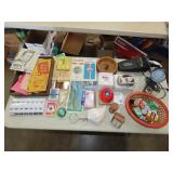 Table Lot of Vintage Paper Goods / Household