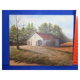 Oil on Canvas Barn Scene - 20x16