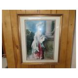 Framed Victorian Lady Picture - 29x35