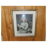 Framed Victorian Girl Picture - 24X25
