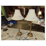 Pair of Gold Guilded Table Lamps - 32'T