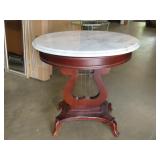 Lyre Base Marble Top Table