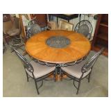 Nice Metal & Wood Decorator Table w/ Chairs