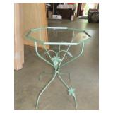 Octagonal Metal Base Glass Insert Table