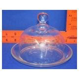 Etched Glass Butter Dish