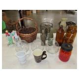 Table Lot of Glassware & Household