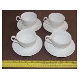 4 Johnson Bros Cups w/ Saucers