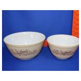 2 Pyrex Forrest Fancies Mixing Bowls