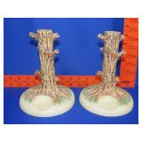 2 Goebel Tree Trunk Candle Holders