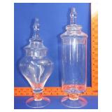 2 Glass Candy Jars